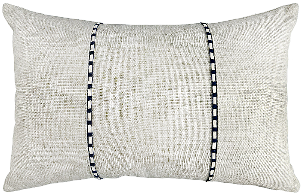 ALMOFADA LINHO BEGE 35X52 COM DEBRUM DUE MARINHO