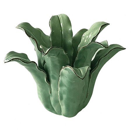 vaso de cerâmica formato flor