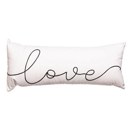 almofada decorativa em veludo love bordado 20x52
