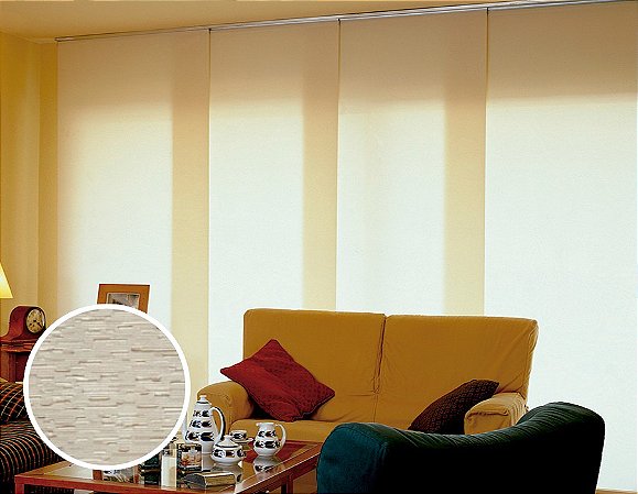 Cortina Painel Translúcido cor Bege Texturizado