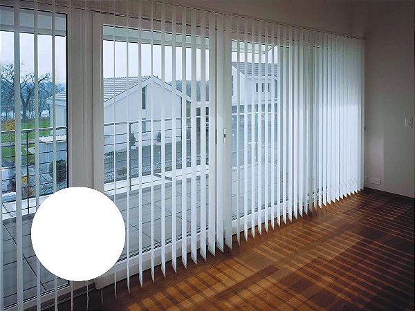 Persiana Vertical cor Branco Óptico sem Bandô