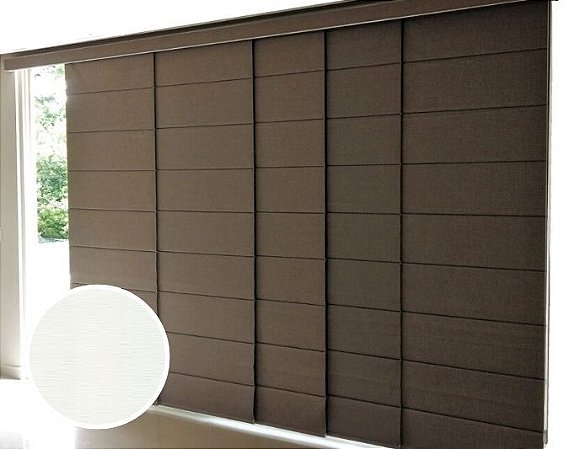 Cortina Painel Romano Blackout cor Branco Texturizado