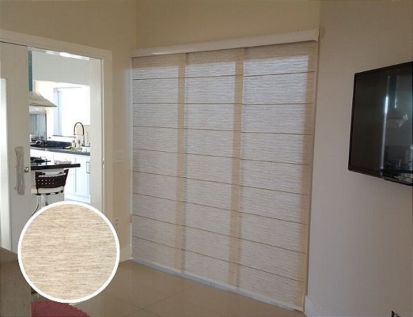 Cortina Painel Romano Translúcido cor Mescla