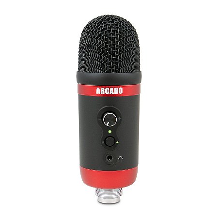 Microfone condensador USB Arcano ARC-BALL NRED c/ tripé