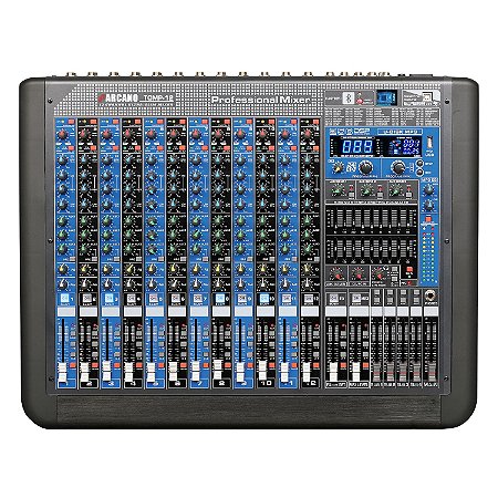 Mesa de som 12 canais Arcano TOMP-12 duplo EQ 256 DSP efeitos USB