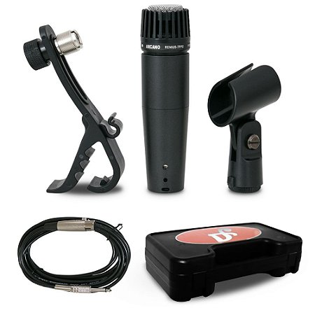 Microfone dinâmico Arcano Renius-7 PPD tamanho reduzido com fio