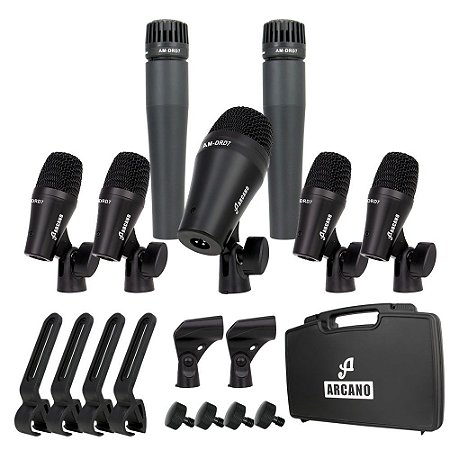 Kit de microfones dinâmicos para bateria Arcano AM-DRD7