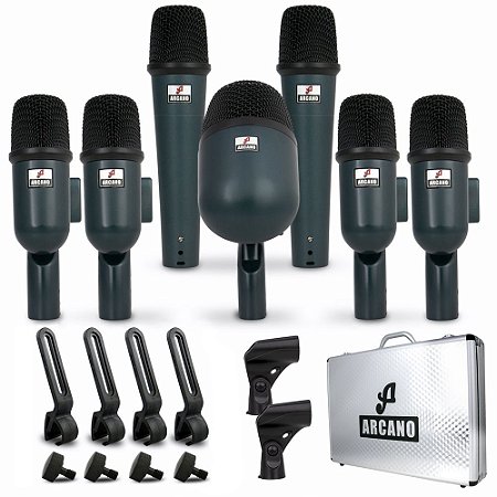 Kit de microfones dinâmicos para bateria Arcano AM-BTWIN7