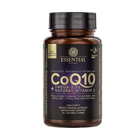 CoQ10 + Ômega 3TG + Vitamina E 60caps - Essential