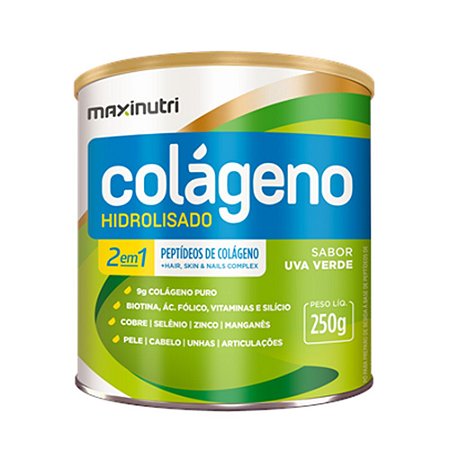 Colágeno Hidrolisado 2em1 Uva Verde 250g - Maxinutri