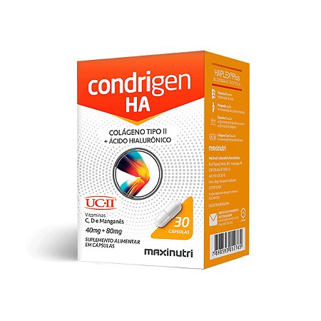 Condrigen H.A (colágeno tipo II / UCII+AC Hialuronico) 30  caps - Maxinutri