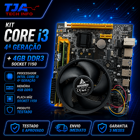 Kit PC Core i3 4ª Geração 4GB DDR3 | Socket 1150 | Testado ✅ | Garantia 3 Meses