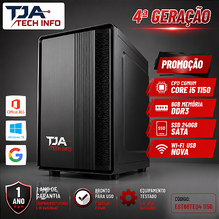 Cpu Core i5 4ª Geração 8GB RAM SSD 240GB Wi-Fi 🚀