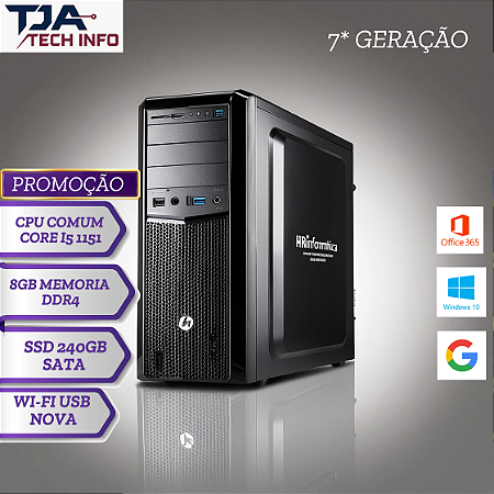 Cpu i5 7* geração 8gb ddr4 ssd 240gb Wifi 1151 Nova
