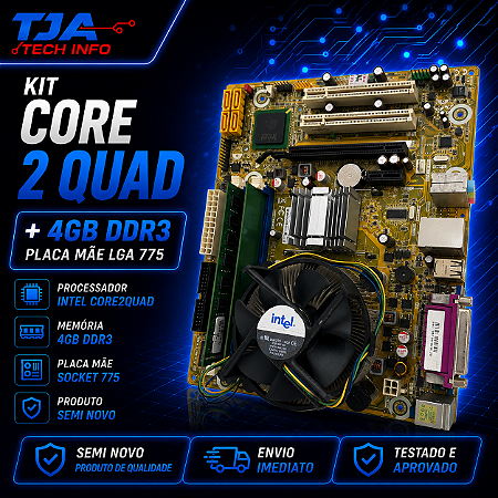 Kit Intel Core2Quad 4GB DDR3 | LGA 775 💻 | Semi Novo | Envio Imediato 🚚