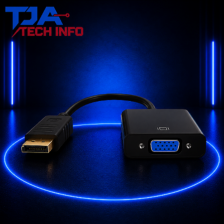 Cabo Conversor DisplayPort Macho para VGA Fêmea – Full HD 1080p | TJA Tech Info