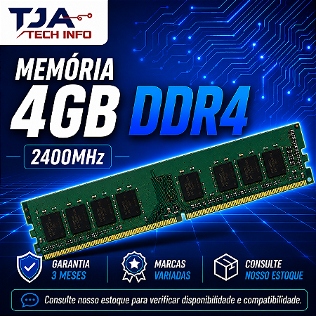 Memória DDR4 4GB 2400MHz PC4-19200 Desktop Computador