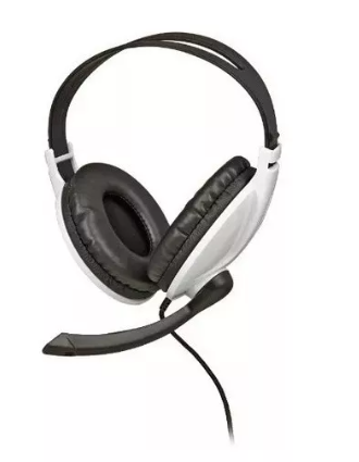 Fone De Ouvido Com Microfone Headset P/ Pc Celular Trabalho Cor Branco