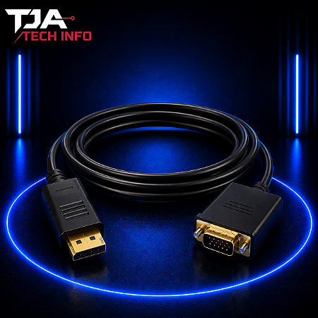 Cabo Adaptador DisplayPort Macho x VGA Macho 1,8m – Full HD | TJA Tech Info