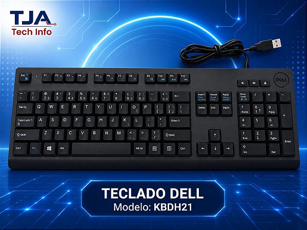 Teclado Dell KB4021 USB ABNT2 Preto Original para Computador
