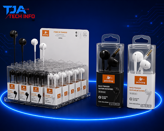 Fone de Ouvido com Cabo Trançado 1,5m P3 | Ideal para Celular, PC e Música – Peining EP-310 TJA Tech Info