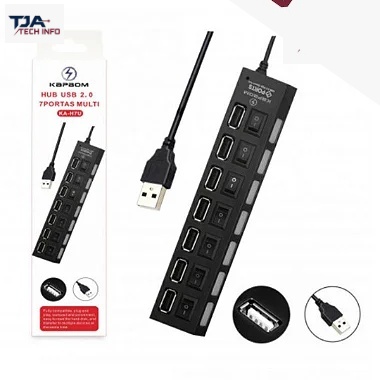 Hub Usb 2.0 7 Portas com Interruptor e Led - KA-H7U NOVO