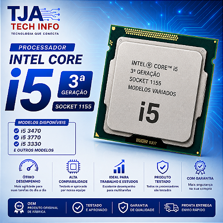 Processador Intel Core i5 3ª Geração LGA 1155 | i5-3330 a i5-3570 | OEM