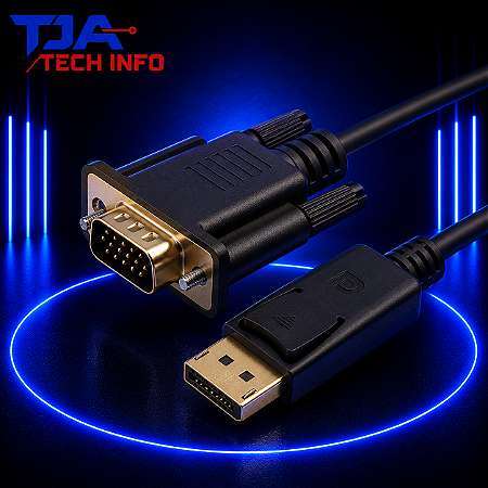 Cabo DisplayPort Macho x VGA Macho – Conversor de Vídeo HD 1,8m | TJA Tech Info