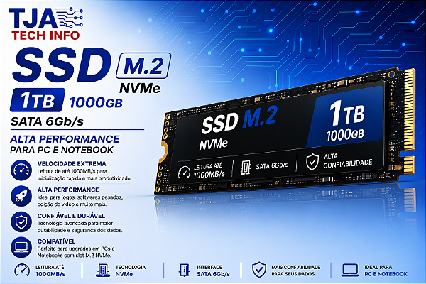 SSD M.2 NVMe 1TB 1000GB | Alta Performance para PC e Notebook