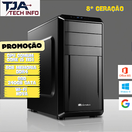 Cpu i5 8* geração 8gb ddr4 nvme 240gb Wifi 1151 Nova