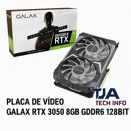 Placa de Vídeo Galax RTX 3050 8GB GDDR6 128bit – Ray Tracing – Alto Desempenho