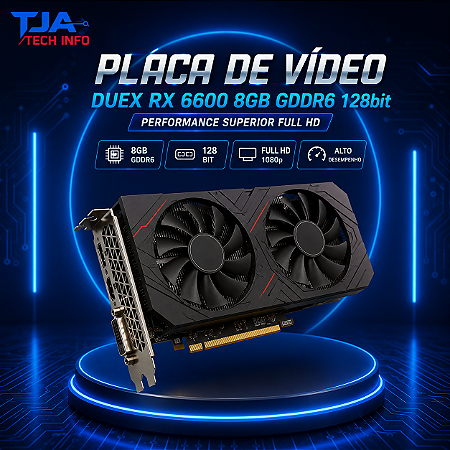 Placa de Vídeo RX 6600 8GB GDDR6 128 Bits PCI Express