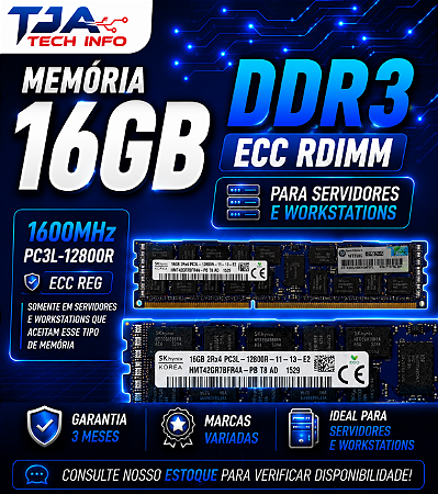 Memória Sk Hynix 16gb 2rx4 Pc3l 12800r Hmt42gr7bfr4a-pb