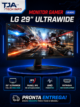 Monitor Gamer LG 29” Ultrawide IPS 1ms Full HD 29UM69G HDMI FreeSync | Usado