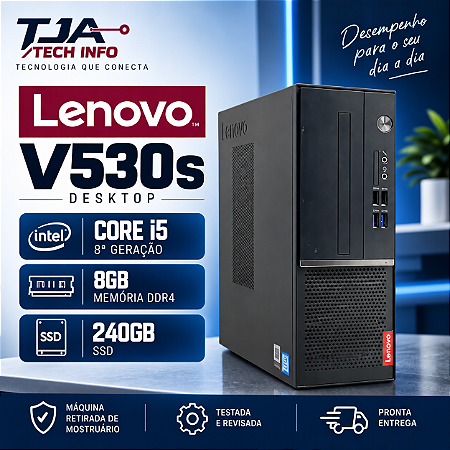 Computador Lenovo V530s Core i5 8ª Geração 8GB DDR4 SSD 240GB