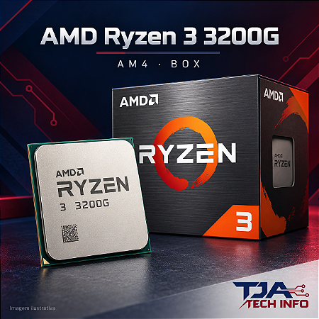 Processador AMD Ryzen 3 3200G AM4 BOX 4 Núcleos 4 Threads com Vídeo Integrado e Cooler