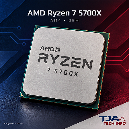 Processador AMD Ryzen 7 5700X AM4 OEM 8 Núcleos 16 Threads Sem Vídeo Sem Cooler