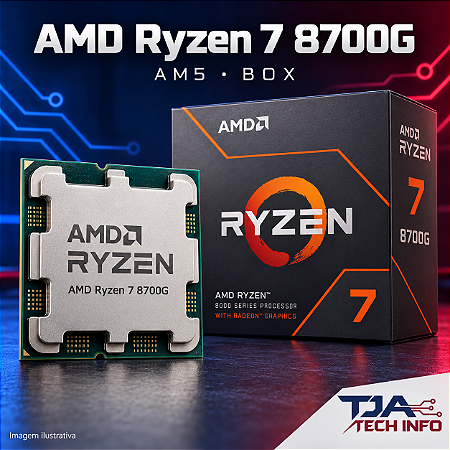 Processador AMD Ryzen 7 8700G AM5 BOX 8 Núcleos 16 Threads com Cooler
