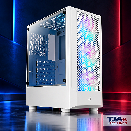 Gabinete Gamer Rise Mode Wave Branco – 3 Ventoinhas