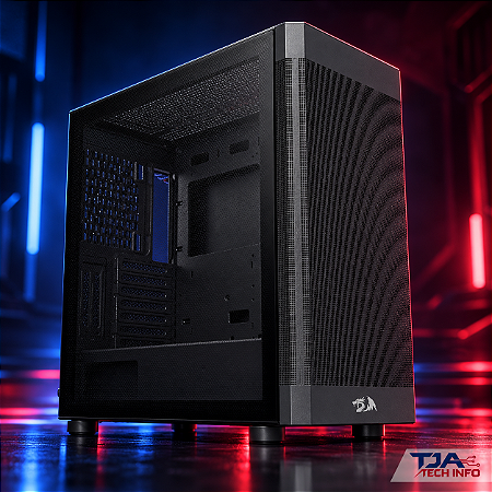 Gabinete Gamer Redragon Aeroflow Preto – Sem Ventoinhas