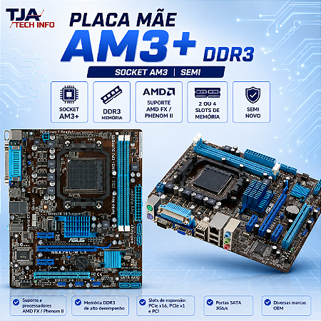 Placa Mãe Socket AM3+ DDR3 – Compatível com AMD FX – Produto Seminovo