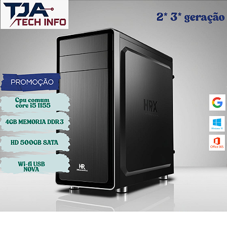 CPU Intel Core i5  4GB RAM  HD 500GB  Wi-Fi  Socket 1155  NOVA! 🚀