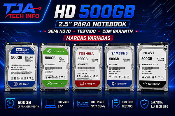 HD 500GB 2.5" para Notebook | Semi Novo | TJA Tech Info