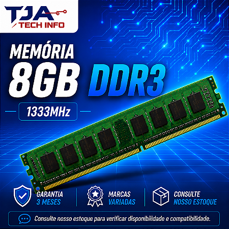 Memória DDR3 8GB 1333MHz PC3-10600 Desktop Computador