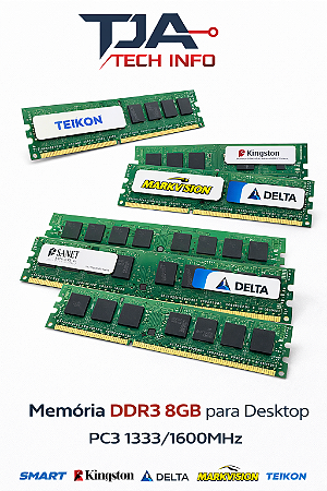 Memória DDR3 8GB para Desktop – PC3-10600 / 12800 | Testada