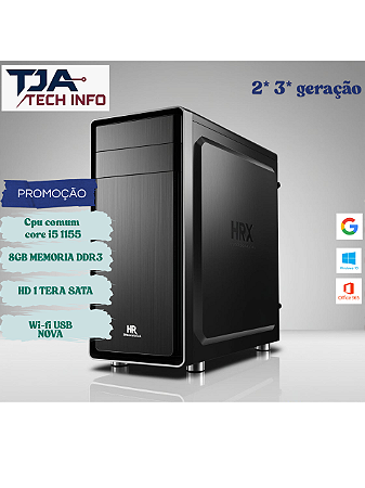 Cpu Core i5 8gb Hd 1 Tera sata Wifi dvd 1155 Nova