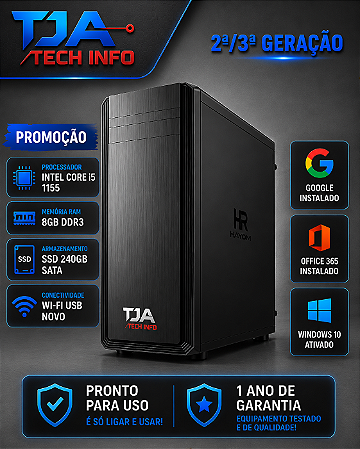 Computador Intel Core i7 8GB RAM SSD 240GB Wi-Fi Windows 10 Pro