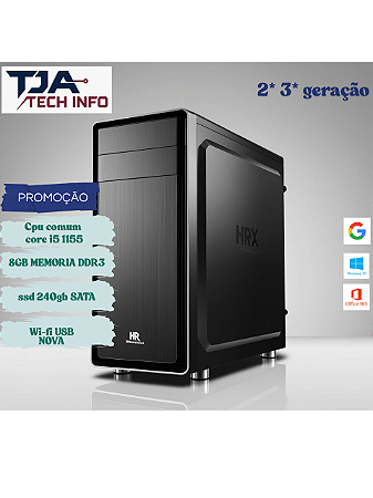 Cpu Core i5 8gb ssd 240gb sata Wifi 1155 Nova