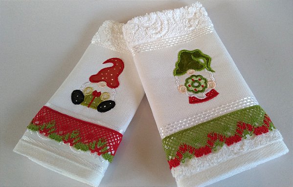 Kit toalha de lavabo Natal