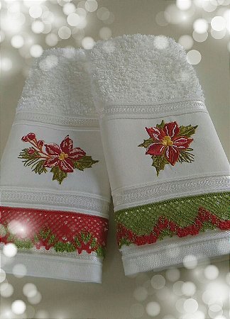 Kit toalha de lavabo Natal